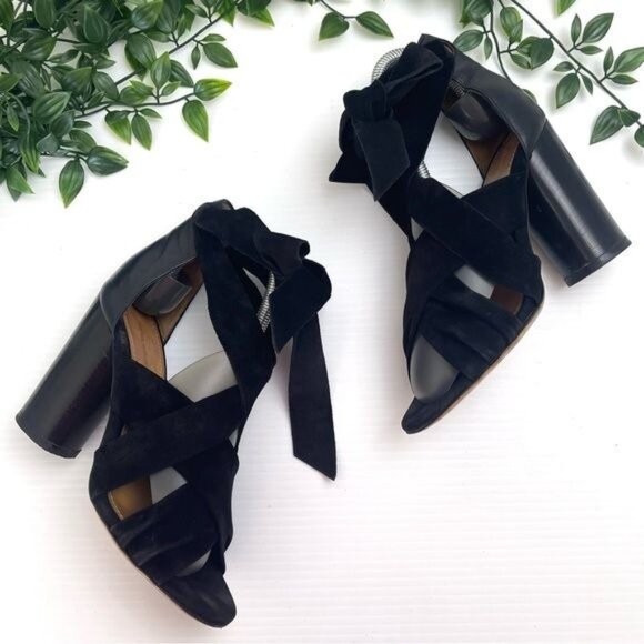 Isabel Marant Amelia suede and leather black heeled sandals 6.5 - Picture 2 of 10
